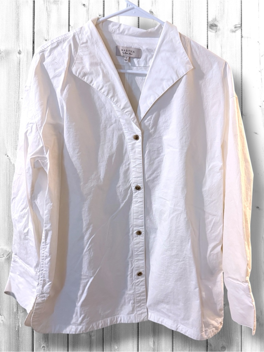 🌹Martha Stewart White Button-Down Collared Shirt